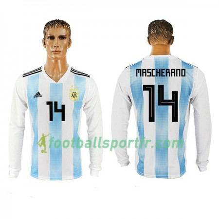 Tenue Argentine Mascherano 14 Domicile Coupe du monde 2018 Maillot de Foot ML